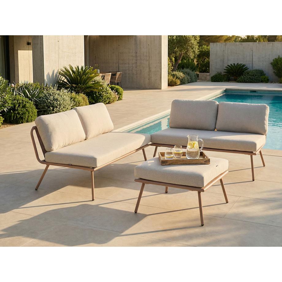 Beliani Set lounge pour jardin en Acier Moderne CACCAMO  