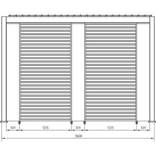 mutoni Tonnelle de protection solaire Ocean anthracite 123x238  