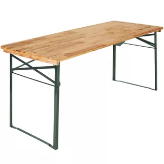 Tectake 1 Table et 2 Bancs, Table de Jardin, de Réception Pliable  Marron