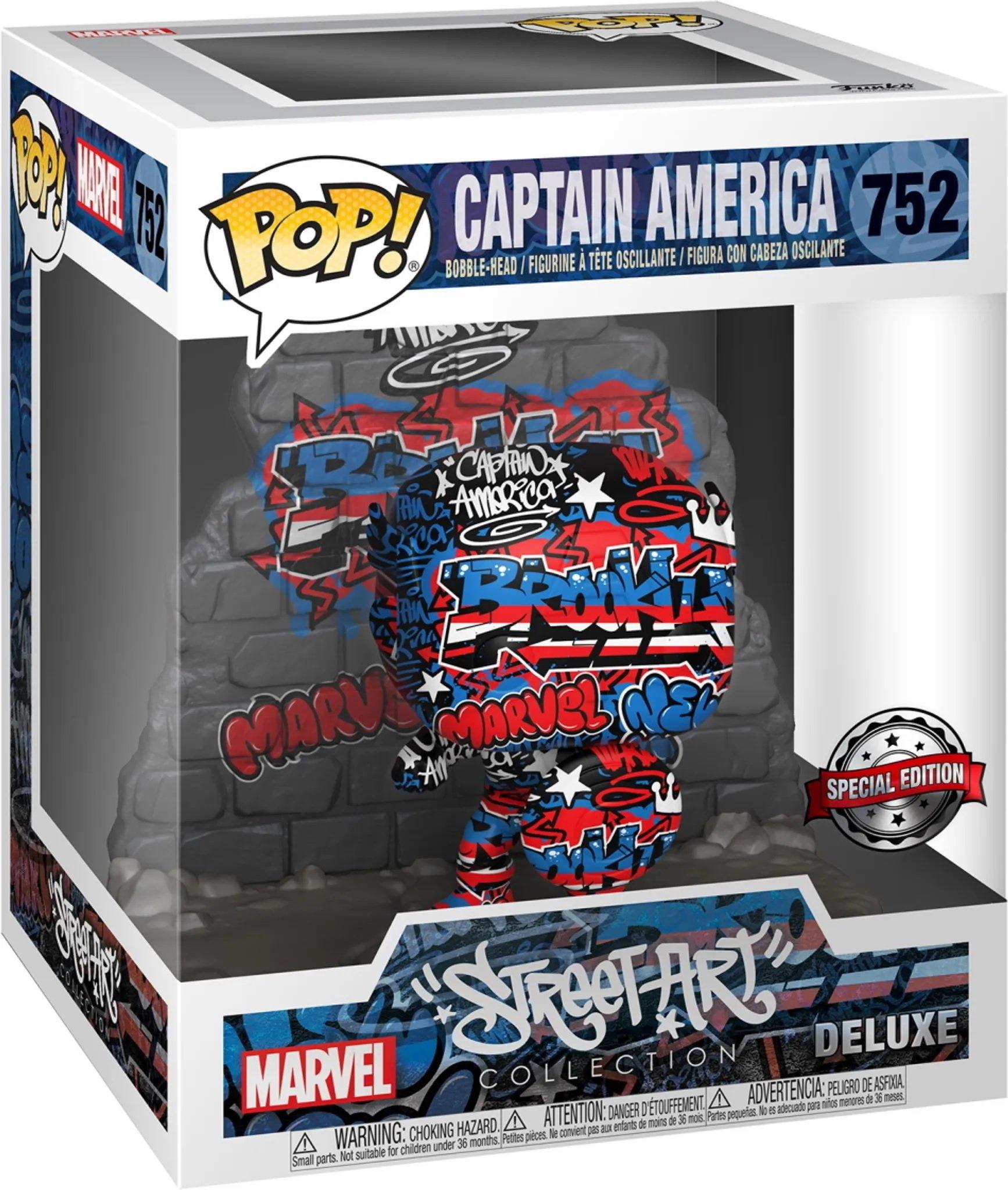 Funko  POP - Marvel - 752 - Captain America - Street Art Collection - Limited Edition - Captain America 