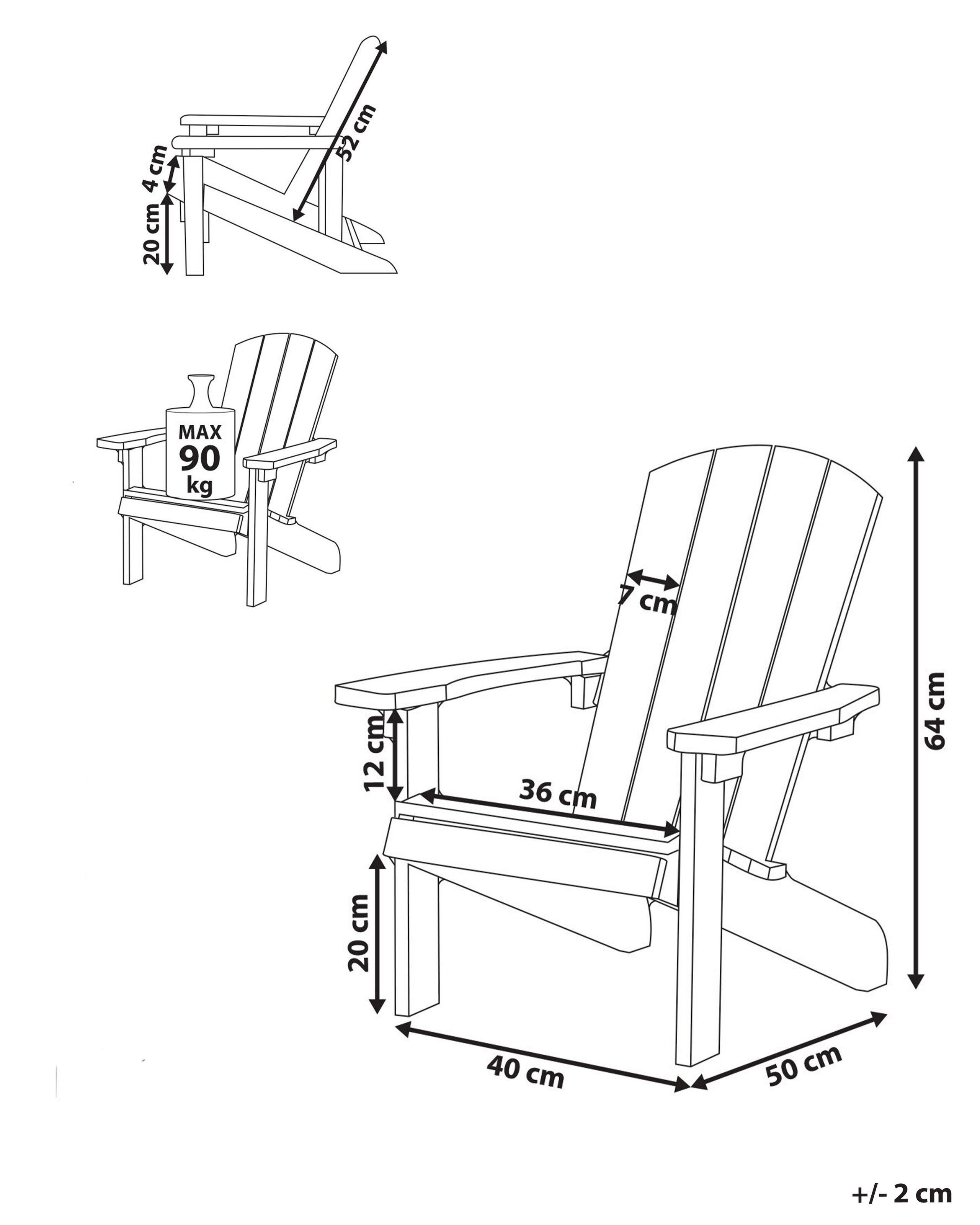 Beliani Sedia da giardino en Legno plastico Retrò ADIRONDACK  