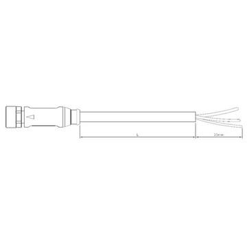 Sensor-/Aktorkabel, Anschlussleitung, Buchse gerade, M12, offenes Ende