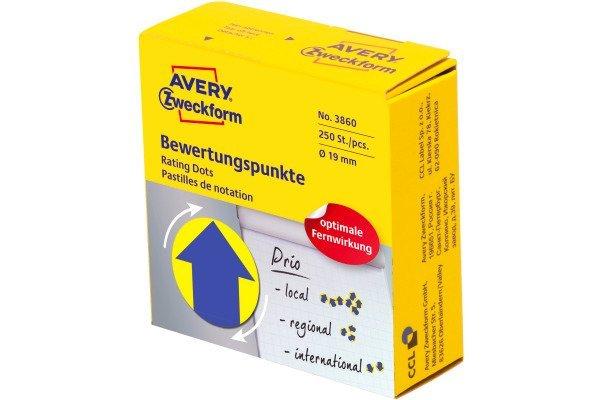 Avery-Zweckform AVERY ZWECKFORM Bewertungspunkte Pfeil 19mm, 250 Stück  