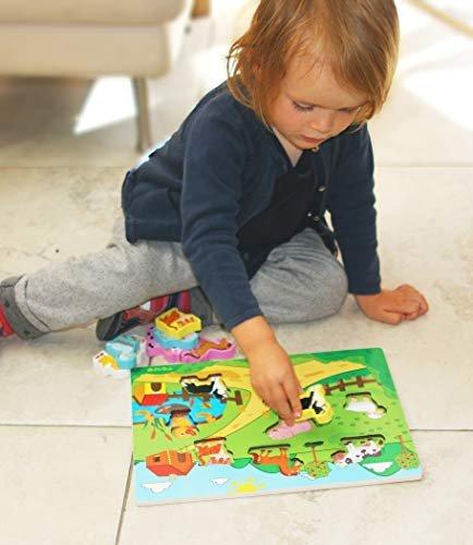 Activity-board  Ferme puzzle en bois - Animaux surdimensionnés pour petites mains - puzzle animaux de la ferme 