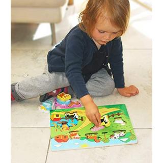 Activity-board  Ferme puzzle en bois - Animaux surdimensionnés pour petites mains - puzzle animaux de la ferme 