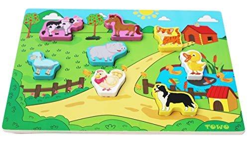 Activity-board  Holzpuzzle Bauernhof - Übergroße Tiere für kleine Hände - Bauernhoftierpuzzle 