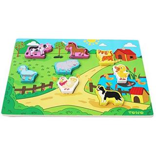 Activity-board  Ferme puzzle en bois - Animaux surdimensionnés pour petites mains - puzzle animaux de la ferme 