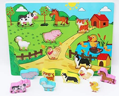 Activity-board  Ferme puzzle en bois - Animaux surdimensionnés pour petites mains - puzzle animaux de la ferme 