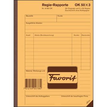 FAVORIT Regierapport D/F/I A5 9183 OK weiss 50x3 Blatt