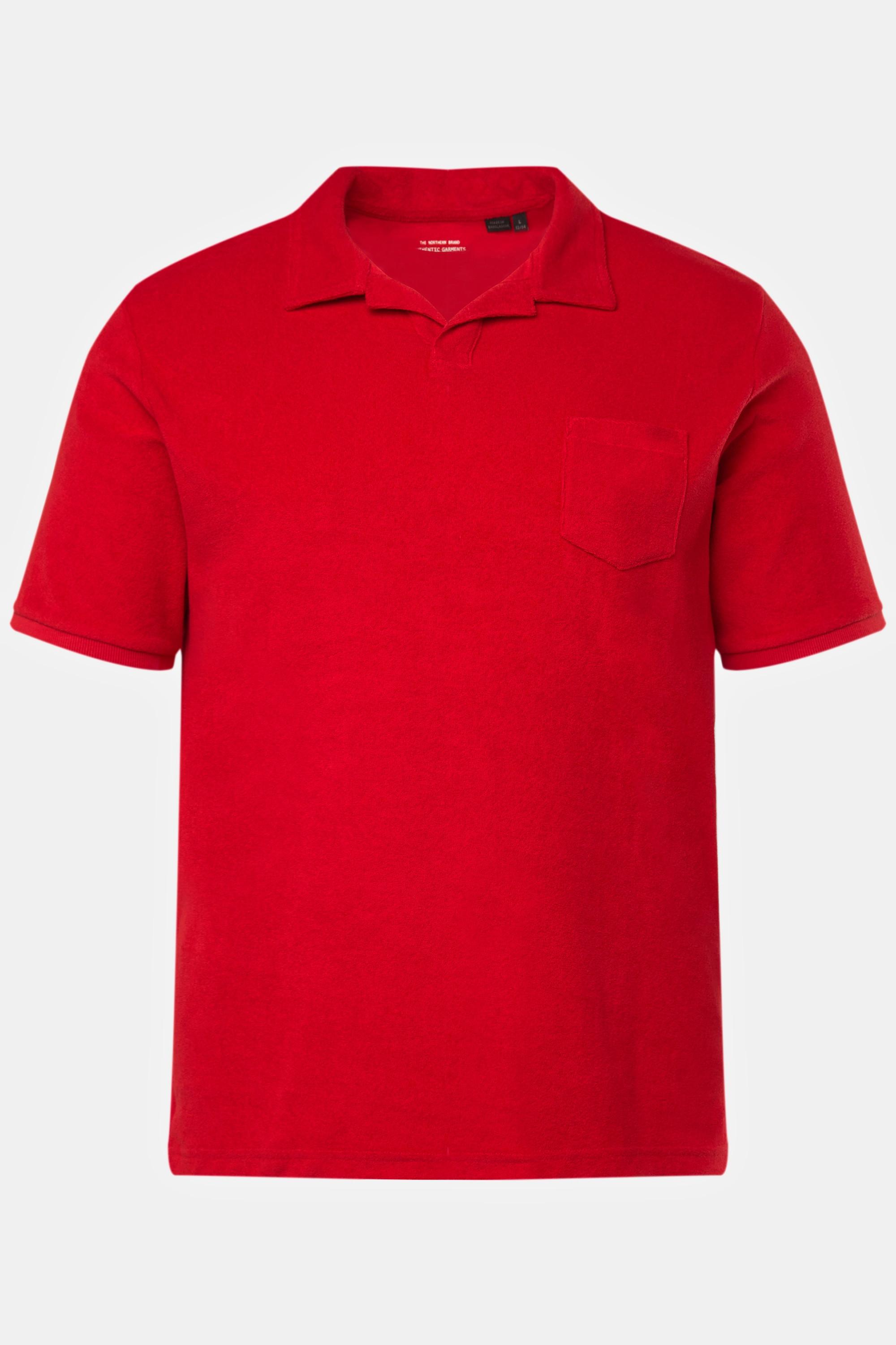 JP1880 Frottee Halbarm Poloshirt Cuba Kragen  