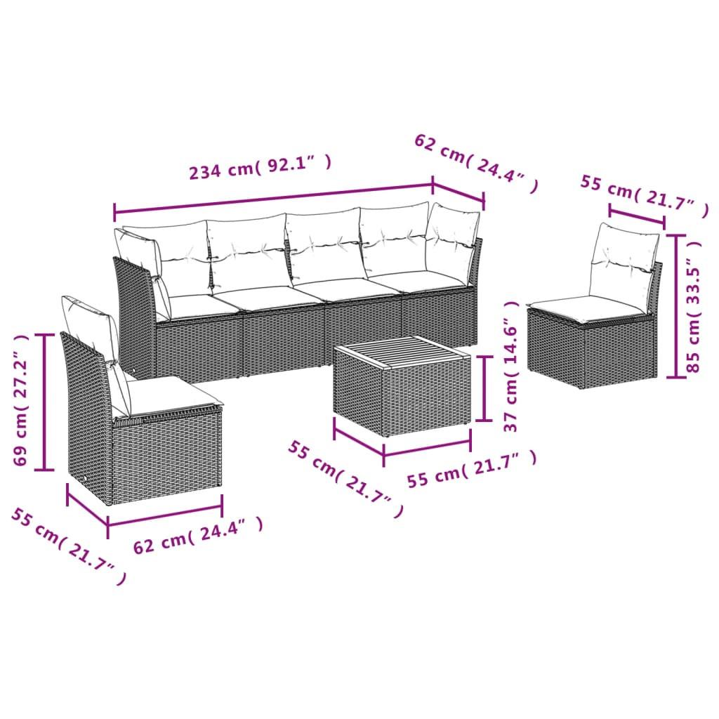 VidaXL Ensemble de canapés de jardin rotin synthétique  