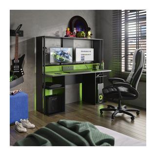 Vente-unique Bureau gamer STANDA Avec rangements LEDs  