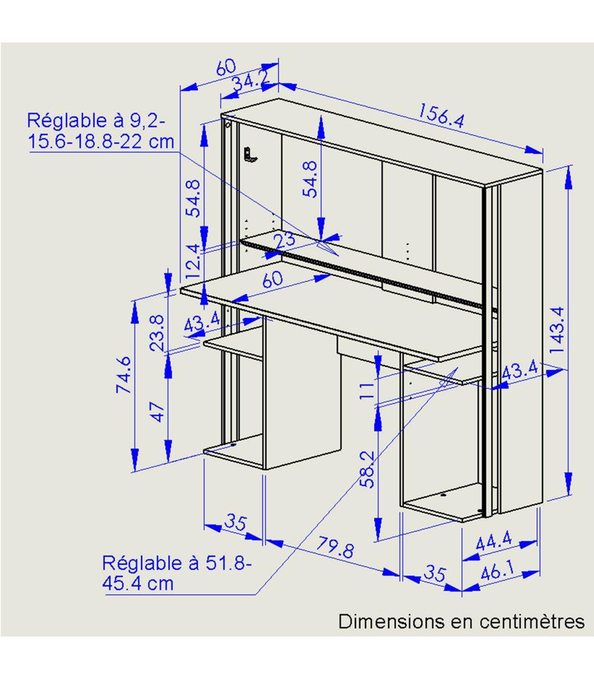 Vente-unique Bureau gamer STANDA Avec rangements LEDs  