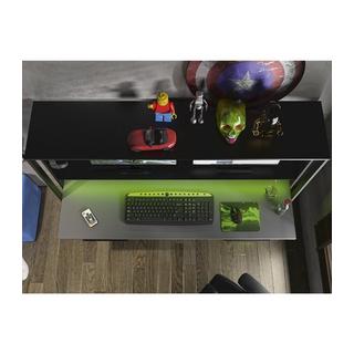 Vente-unique Bureau gamer STANDA Avec rangements LEDs  