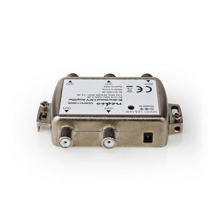 Nedis  CATV-Verstärker | Verstärkung: 9 dB | 85 - 1218 MHz | Anzahl der Ausgänge: 4 | Rückweg | Silber 