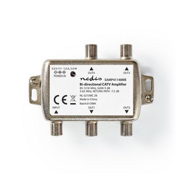 CATV-Verstärker | Verstärkung: 9 dB | 85 - 1218 MHz | Anzahl der Ausgänge: 4 | Rückweg | Silber