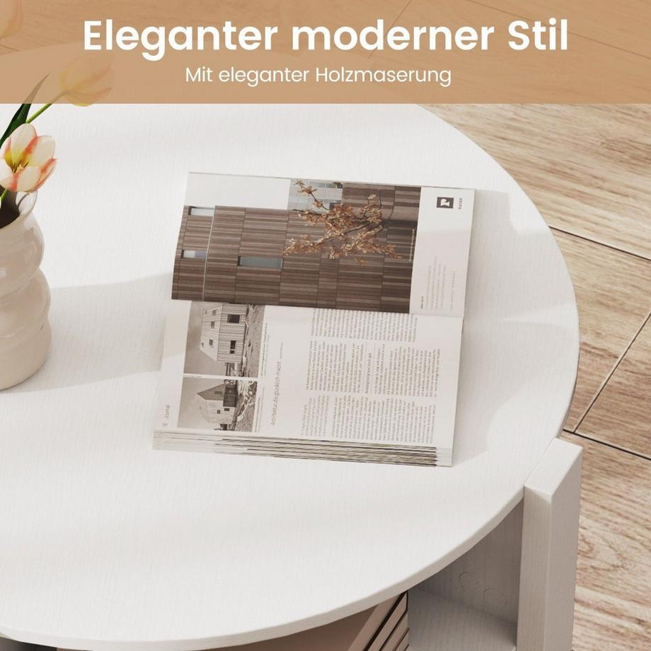 Northix Table basse ronde avec rangement  