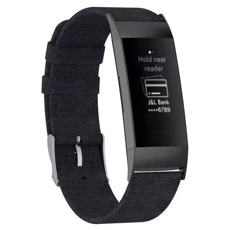 Cover-Discount  Fitbit Charge - Canvas boucle de bracelet Noir