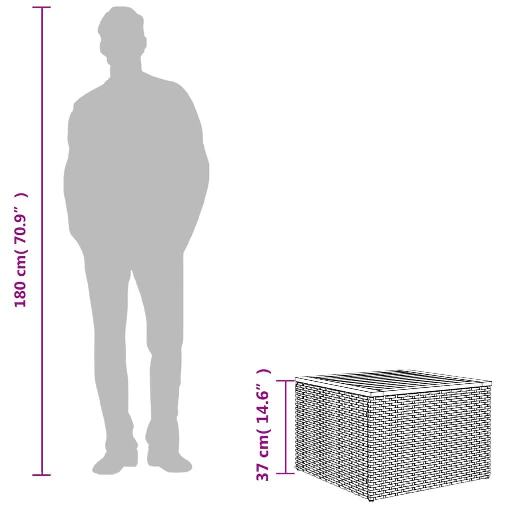 VidaXL Table de jardin rotin synthétique  