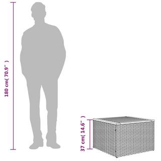 VidaXL Table de jardin rotin synthétique  