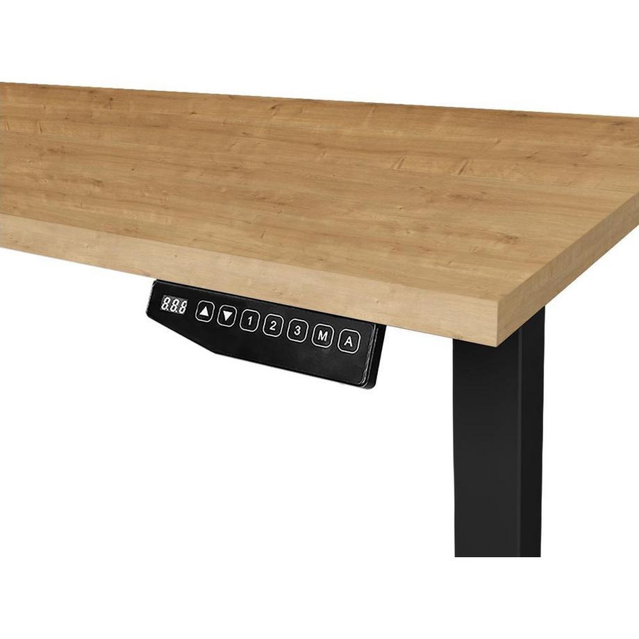 Contini Höhenverstellbarer Bürotisch 1.6x0.8m Eiche / Gestell RAL 9005  