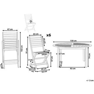 Beliani Set da pranzo da giardino en Legno d'acacia Classico TOLVE  