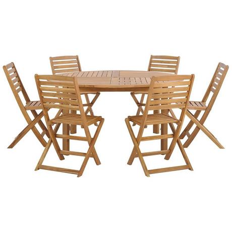 Beliani Set da pranzo per giardino con sedie en Legno d'acacia Classico TOLVE  