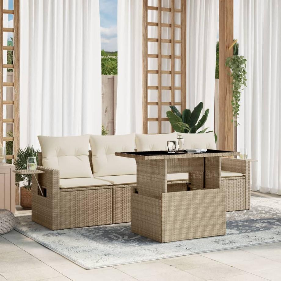 VidaXL set divano da giardino Polirattan  