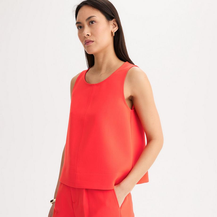 Blouse sans manches à col rond