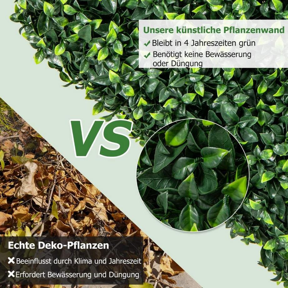 Northix  Mur végétal artificiel plantes artificielles sur pied 92 x 38 x 86 cm idéal pour l'intérieur et l'extérieur 