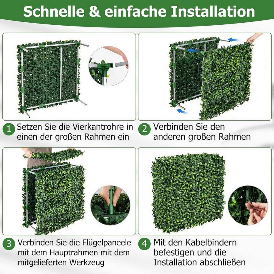 Northix  Mur végétal artificiel plantes artificielles sur pied 92 x 38 x 86 cm idéal pour l'intérieur et l'extérieur 