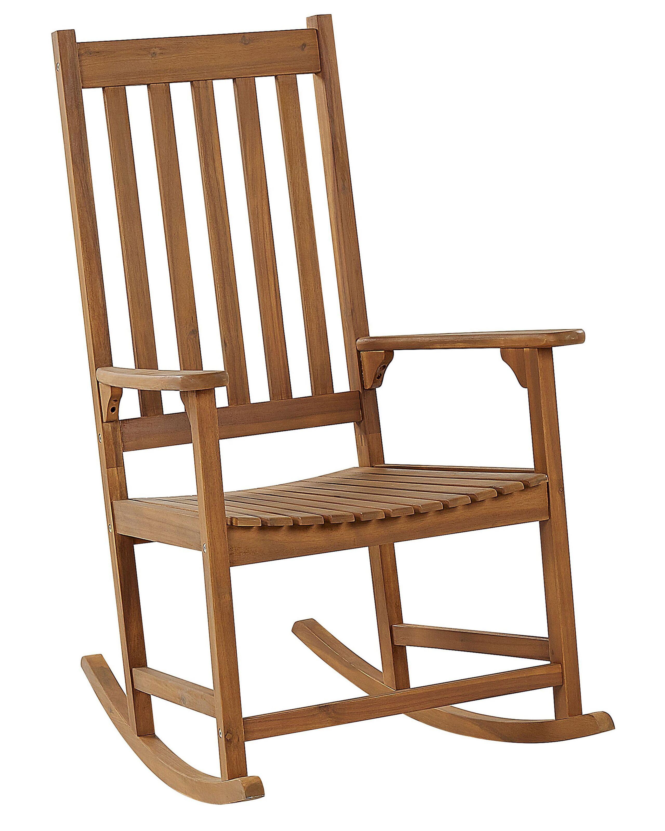 Beliani Fauteuil à bascule en Acacia Rustique BOJANO  