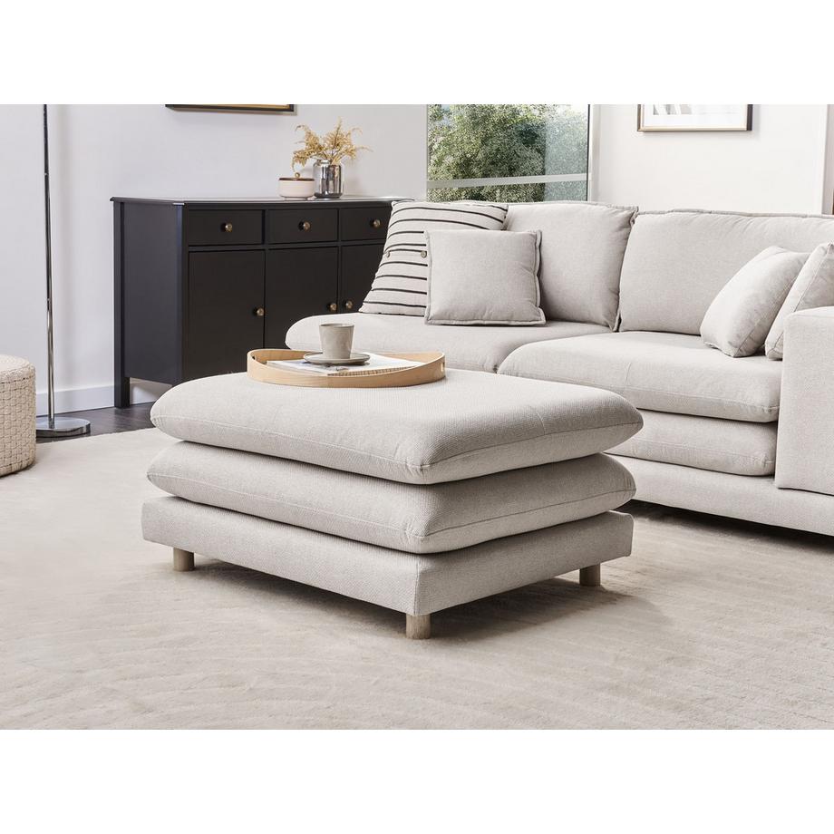 Beliani Canapé 2 places avec ottoman en Tissu Moderne HEDEN  