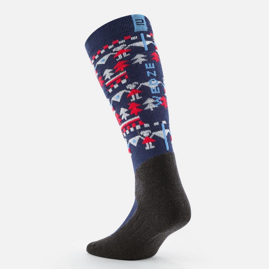 WEDZE Chaussettes de ski 100 à motifs pour enfants  