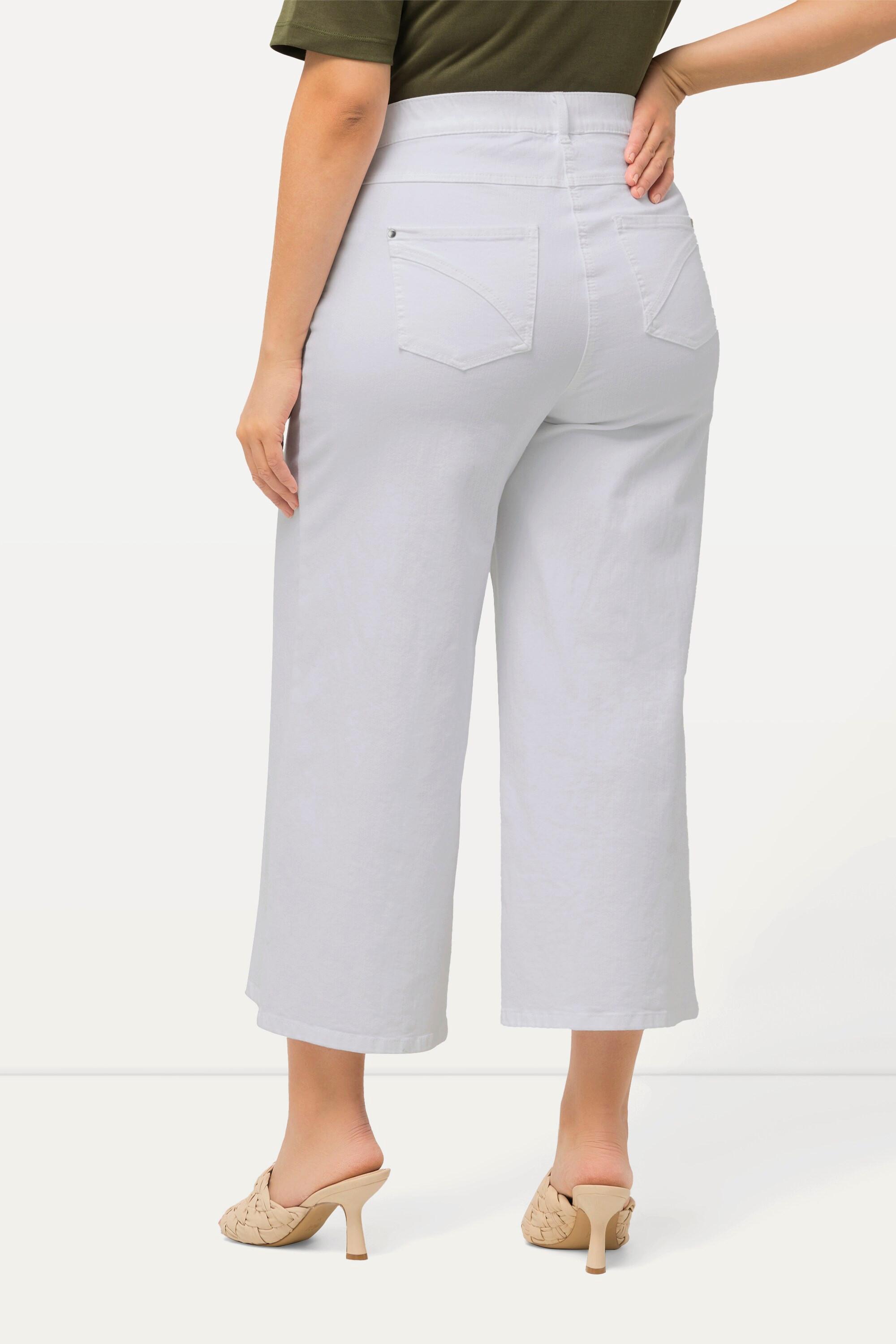 Ulla Popken  Culottes di jeans con taglio della gamba ampio e lungo fino al polpaccio 