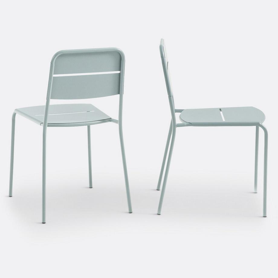 La Redoute Intérieurs Lot de 2 chaises de jardin en métal acier  