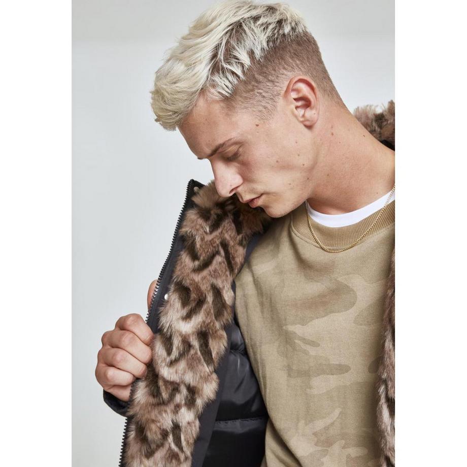 URBAN CLASSICS Urban Classic Parka con Cappuccio in Pelliccia Sintetica  