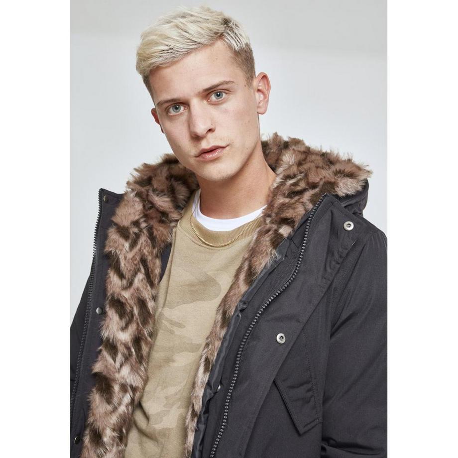 URBAN CLASSICS Urban Classic Parka con Cappuccio in Pelliccia Sintetica  