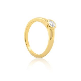 MUAU Schmuck  Solitaire Ring Diamant 0.30ct. Gelbgold 750 