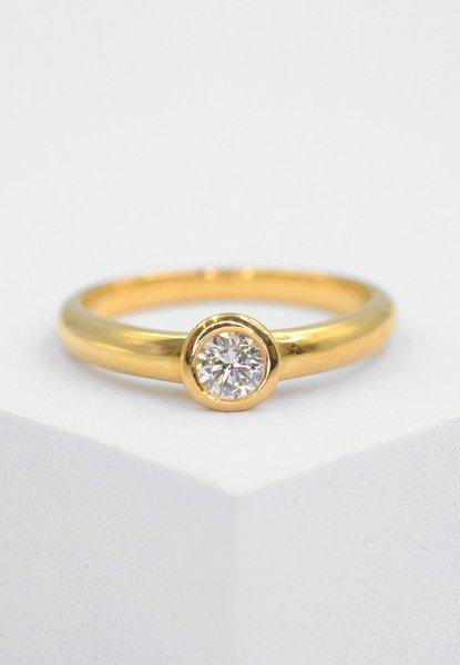 MUAU Schmuck  Solitaire Ring Diamant 0.30ct. Gelbgold 750 