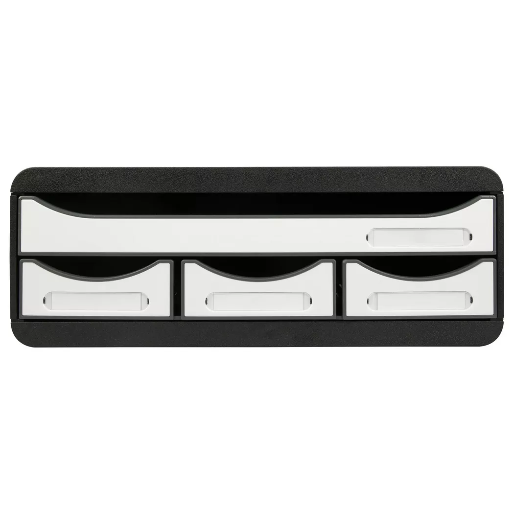 Exacompta Glossy Toolbox Mini 4 Drawers Black/Glossy White