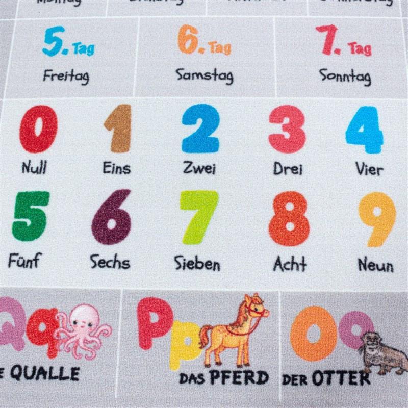 Paco Home Kinderteppich Buchstaben Zahlen Jahreszeiten  