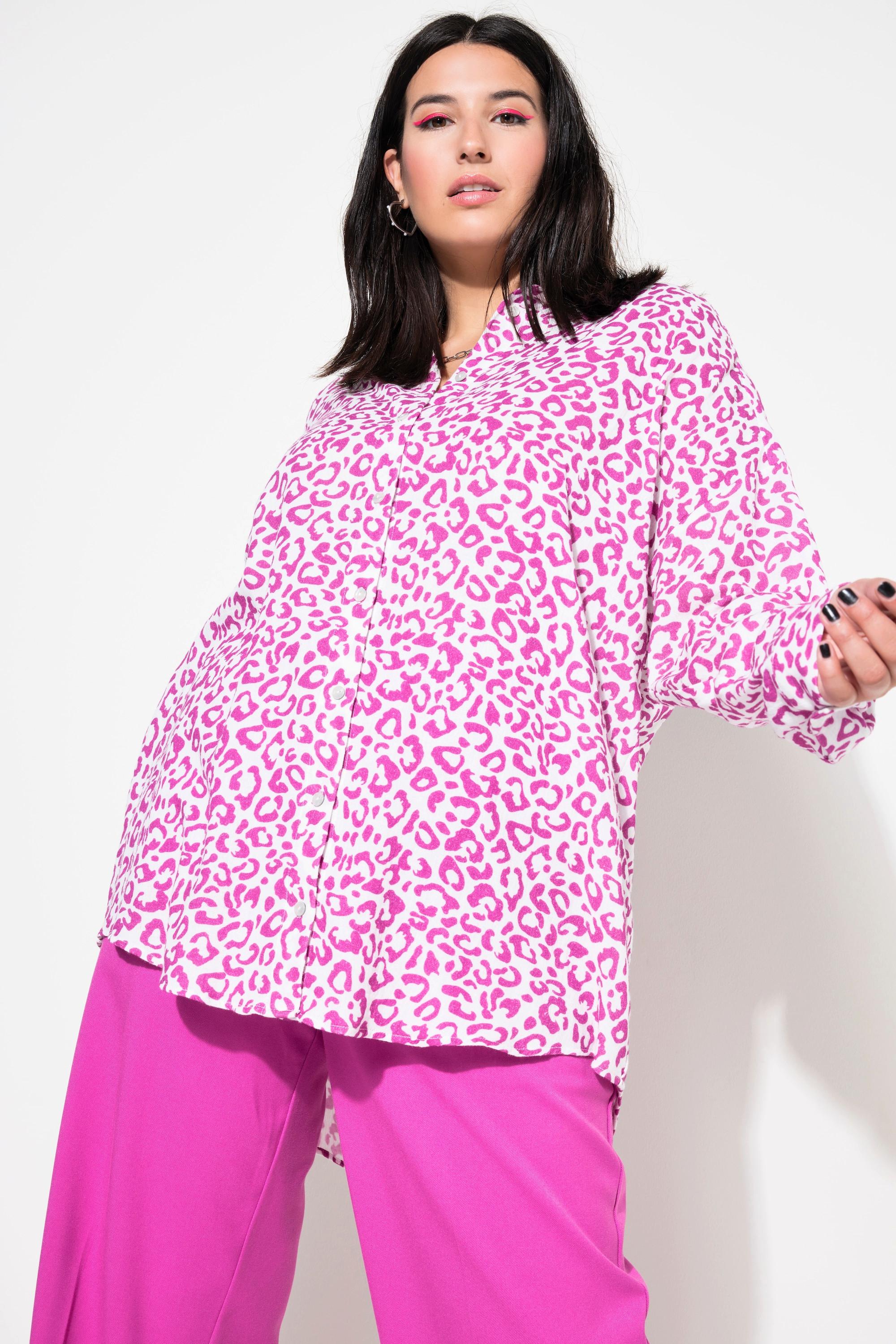 Studio Untold  Blusa dal taglio oversize in mussola con colorato design leopardato 