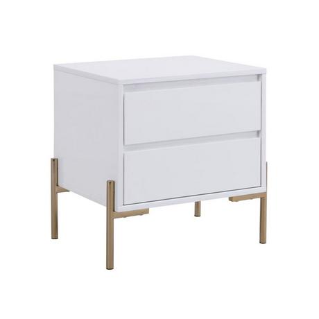 PASCAL MORABITO Nachttisch mit 2 Schubladen - MDF & Metall - Goldfarben & Weiß lackiert - KORASA von Pascal Morabito  