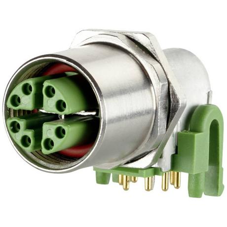 METZ CONNECT  Leiterplattenbuchse M12, X-kodiert, 8-polig, IP67, 90° gewinkelt, max. 2.5 mm Wandstärke 