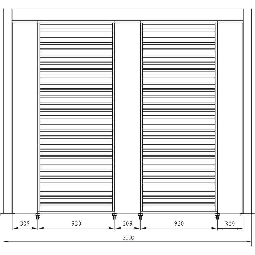 mutoni Gazebo à panneaux verticaux Ocean anthracite  