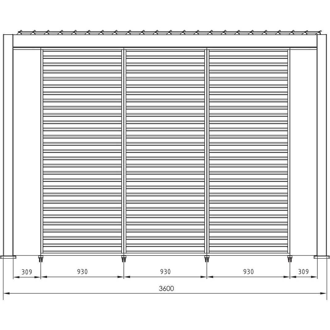 mutoni Gazebo à panneaux verticaux Ocean anthracite  