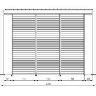 mutoni Gazebo à panneaux verticaux Ocean anthracite  