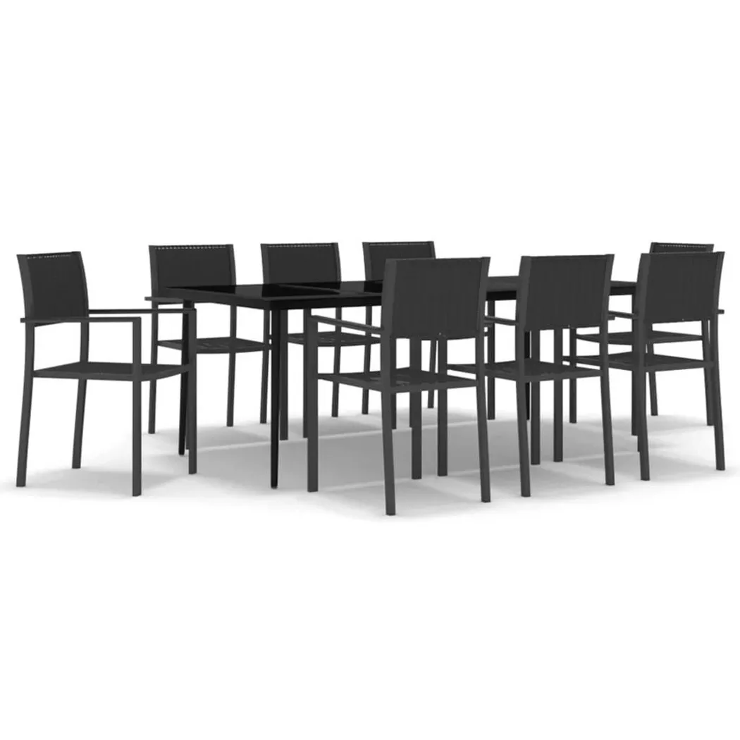 VidaXL - Garten-essgruppe plastik, One Size, Schwarz