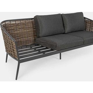 mutoni Fauteuil de jardin Maribela avec coussins anthracite (3 parties)  